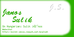 janos sulik business card